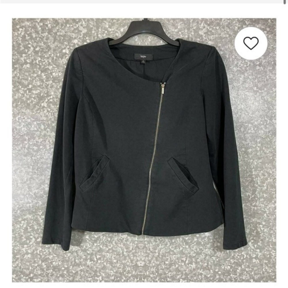 Mossimo Supply Co. Black and Silver Asymmetrical Zip Jacket